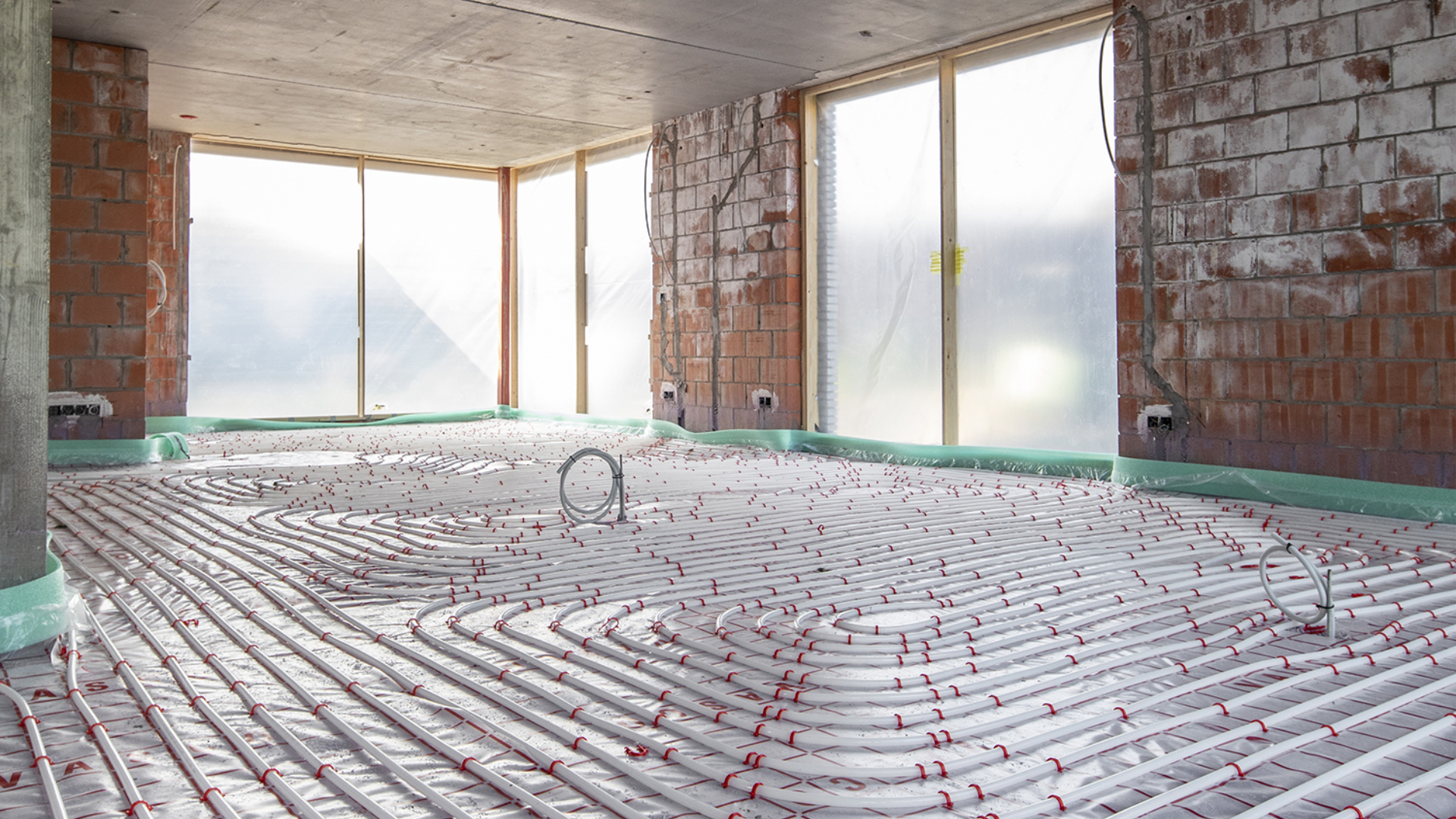 Foto van vloerverwarming in een woning